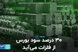 30 درصد سود بورس از فلزات می‌آید