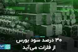 30 درصد سود بورس از فلزات می‌آید