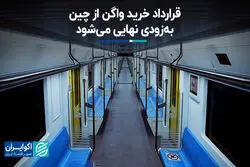 قرارداد خرید واگن از چین به‌زودی نهایی می‌شود