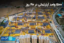 1500 واحد آپارتمانی در 190 روز