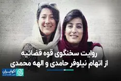 روایت سخنگوی قوه قضائیه از اتهام نیلوفر حامدی و الهه محمدی   