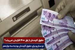  دو سناریو برای حقوق کارمندان با بودجه سه دوازدهم

