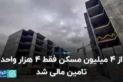از 4 میلیون مسکن فقط 4 هزار واحد تامین مالی شد