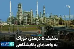 تخفیف ۵ درصدی خوراک به واحدهای پالایشگاهی