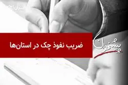 ضریب نفوذ چک در استان‌ها