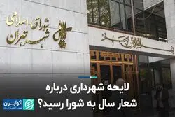 لایحه شهرداری درباره شعار سال به شورا رسید؟