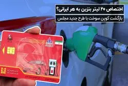 اختصاص بیست لیتر بنزین به هر ایرانی؟
