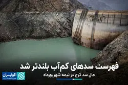 فهرست سدهای کم‌آب بلند‌تر شد / حال سد کرج در نیمه شهریورماه
