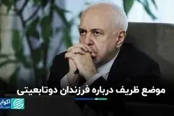 موضع ظریف درباره فرزندان دوتابیعیتی