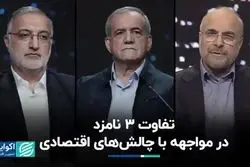 تفاوت 3 نامزد در مواجهه با چالش‌های اقتصادی
