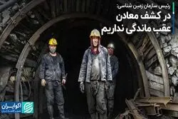 رئیس سازمان زمین‌شناسی: در کشف معادن عقب‌ماندگی نداریم