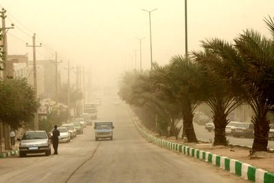 انسداد مسیر زابل - زاهدان در اثر طوفان