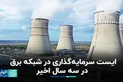 ایست سرمایه‌گذاری در شبکه برق در سه سال اخیر