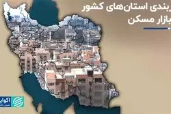 مرزبندی استان‌های کشور در بازار مسکن