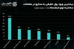 جریان پول حقیقی در صنایع بورسی / فلزی‌ها همچنان صدرنشین ورود پول