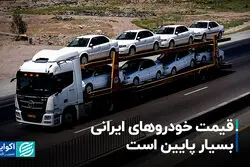 قیمت خودروهای ایرانی بسیار پایین است