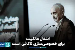 انتقال مالکیت برای خصوصی‌سازی ناکافی است