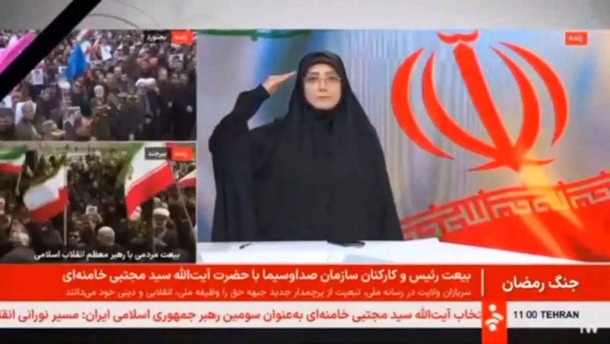 مجری  زن شبکه خبر به سومین رهبر انقلاب سلام نظامی کرد +ویدئو