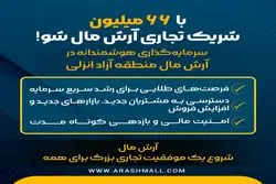 با ۶۶ میلیون شریک تجاری آرش مال منطقه آزاد انزلی شو ‌