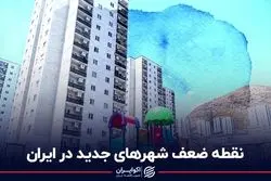 نقطه ضعف شهرهای جدید در ایران