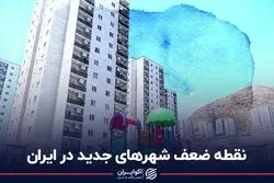 نقطه ضعف شهرهای جدید در ایران