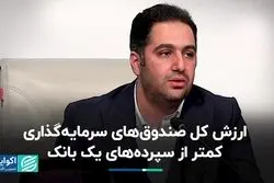 ارزش کل صندوق‌های سرمایه‌گذاری کمتر از سپرده‌های یک بانک
