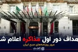 اهداف دور اول مذاکره اعلام شد / پادکست برنامه صبحگاهی مرور روزنامه‌های صبح امروز دوشنبه ۸ آذر ۱۴۰۰