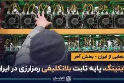 ماینینگ، پایه ثابت بلاتکلیفی رمزارزی در ایران