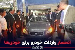 انحصار واردات خودرو برای خودی‌ها