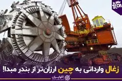 زغال وارداتی به چین ارزانتر از بندر مبدا!