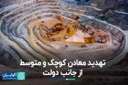 تهدید معادن کوچک و متوسط از جانب دولت