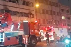 آتش سوزی در خیابان ایرانشهر تهران