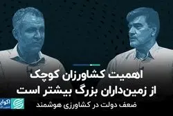 اهمیت کشاورزان کوچک از زمین‌داران بزرگ بیشتر است