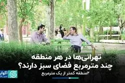 سرانه فضای سبز در  مناطق مختلف تهران چقدر است؟