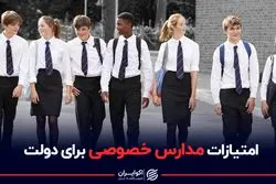 امتیازات مدارس خصوصی برای دولت