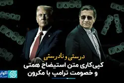  درست و نادرست کپی‌کاری متن استیضاح همتی و خصومت ترامپ با مکرون