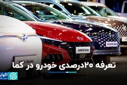 تعرفه 20درصدی خودرو در کما