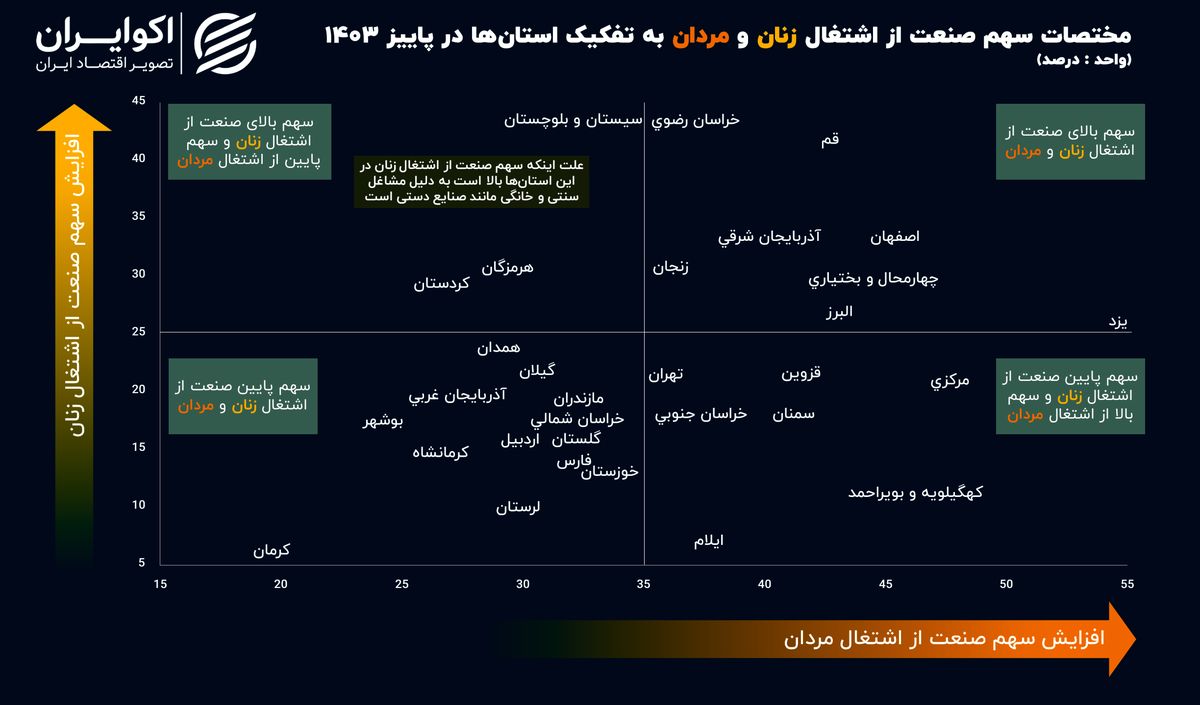 زنان 3 استان مردان را از صنعت کنار زدند!