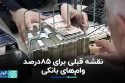 نقشه قبلی برای 85 درصد وام‌های بانکی