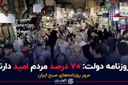 روزنامه دولت: ۷۰ درصد مردم امید دارند