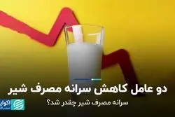 دو عامل کاهش سرانه مصرف شیر