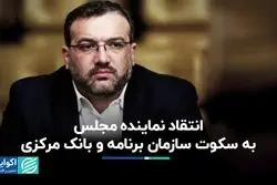 انتقاد نماینده مجلس به سکوت سازمان برنامه و بانک مرکزی