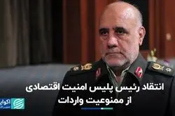 انتقاد رئیس پلیس امنیت اقتصادی از ممنوعیت واردات