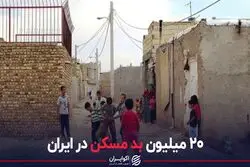 20 میلیون بد مسکن در ایران