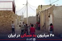 20 میلیون بد مسکن در ایران