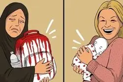 کاریکاتور جنجالی کمال شرف در واکنش به تولد فرزند سخنگوی کاخ سفید
