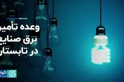 وعده تأمین برق صنایع در تابستان