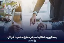 پاسخگویی و شفافیت، دو امر مغفول حاکمیت شرکتی