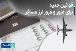 قوانین جدید برای عبور و مرور ارز مسافر  