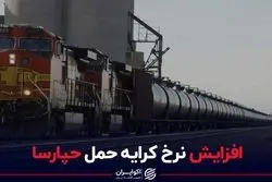 افزایش نرخ کرایه حمل حپارسا